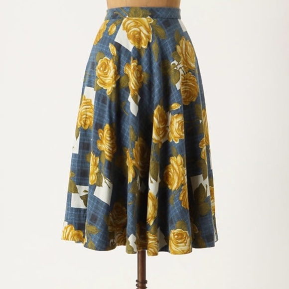 Anthropologie Dresses & Skirts - Anthropologie Odille Settee Roses Skirt